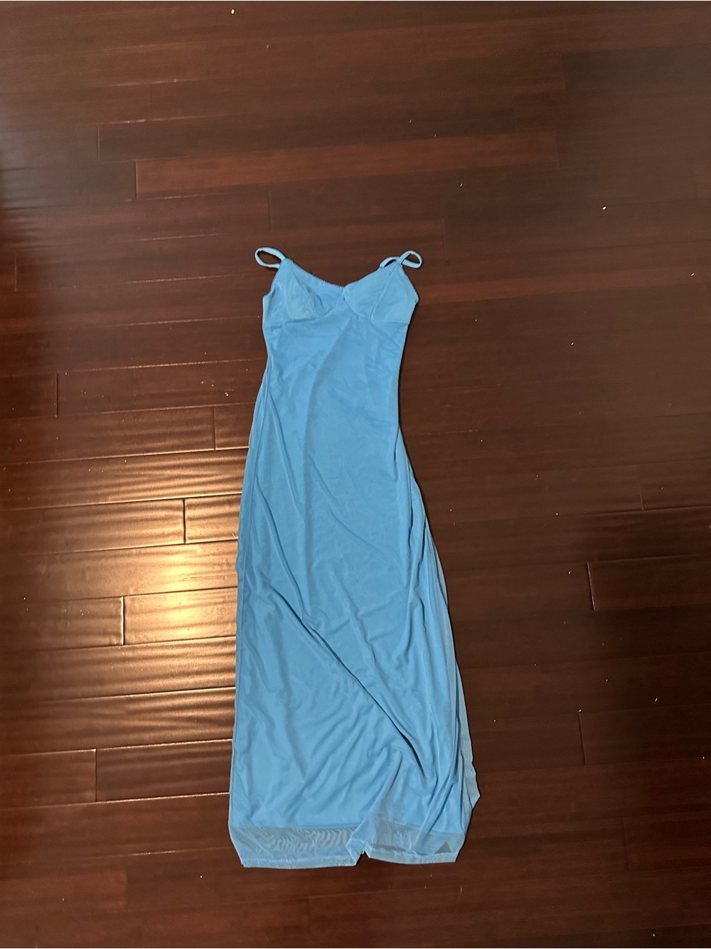 SHEIN Sky Blue Maxi Slip Dress with Spaghetti Straps